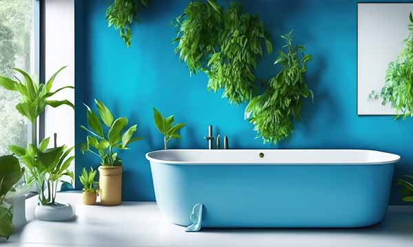 Salle de bain bleu ciel