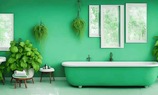 Une salle de bain tendance déco vert pastel