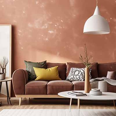 Décoration minimaliste et murs terracotta