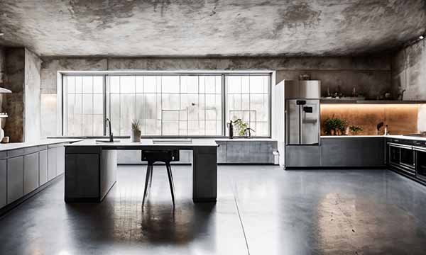 cuisine minimaliste ambiance béton