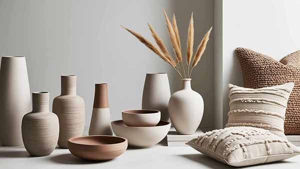 Accessoires déco en terre cuite et matière naturelle