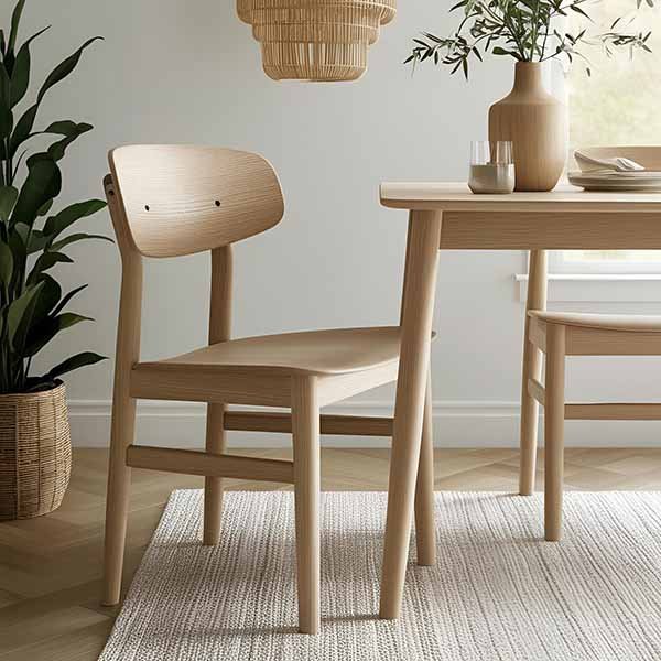 chaises scandinave en bois clair