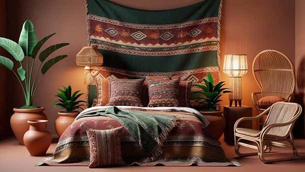 Chambre de style bohème.