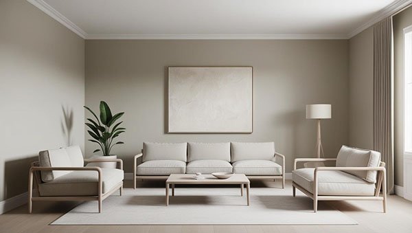 intérieur minimaliste et meubles en bois clairs