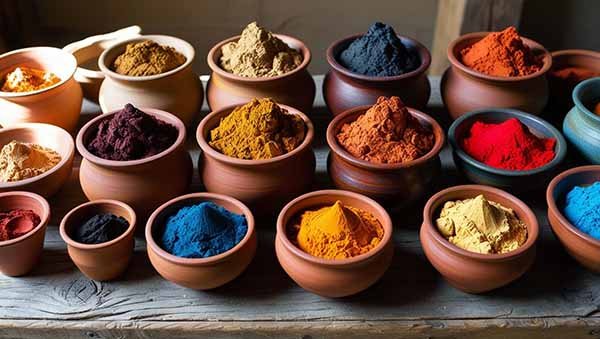 Pots de pigment naturel